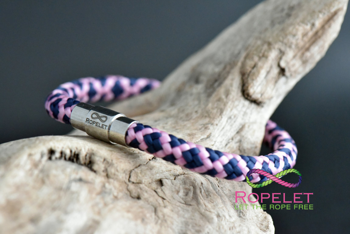 purple and pink Ropelet with magnetic locking clasp from www.ropelet.co.uk