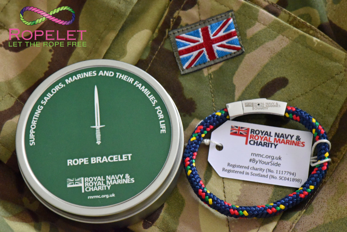 Royal Marines Charity bracelet for the RNRM Charity from www.ropelet.co.uk , support , ropelet, RM bracelet, Marines, Marines bracelet, commando