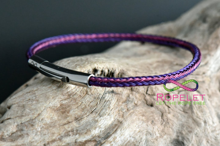 3mm pink and purple stainless steel bracelet made for you at www.ropelet.co.uk #ropelet #bracelet #ladiesbracelet #ladiesjewelry #pinkbracelet #purplebracelet #stainlessjewelry